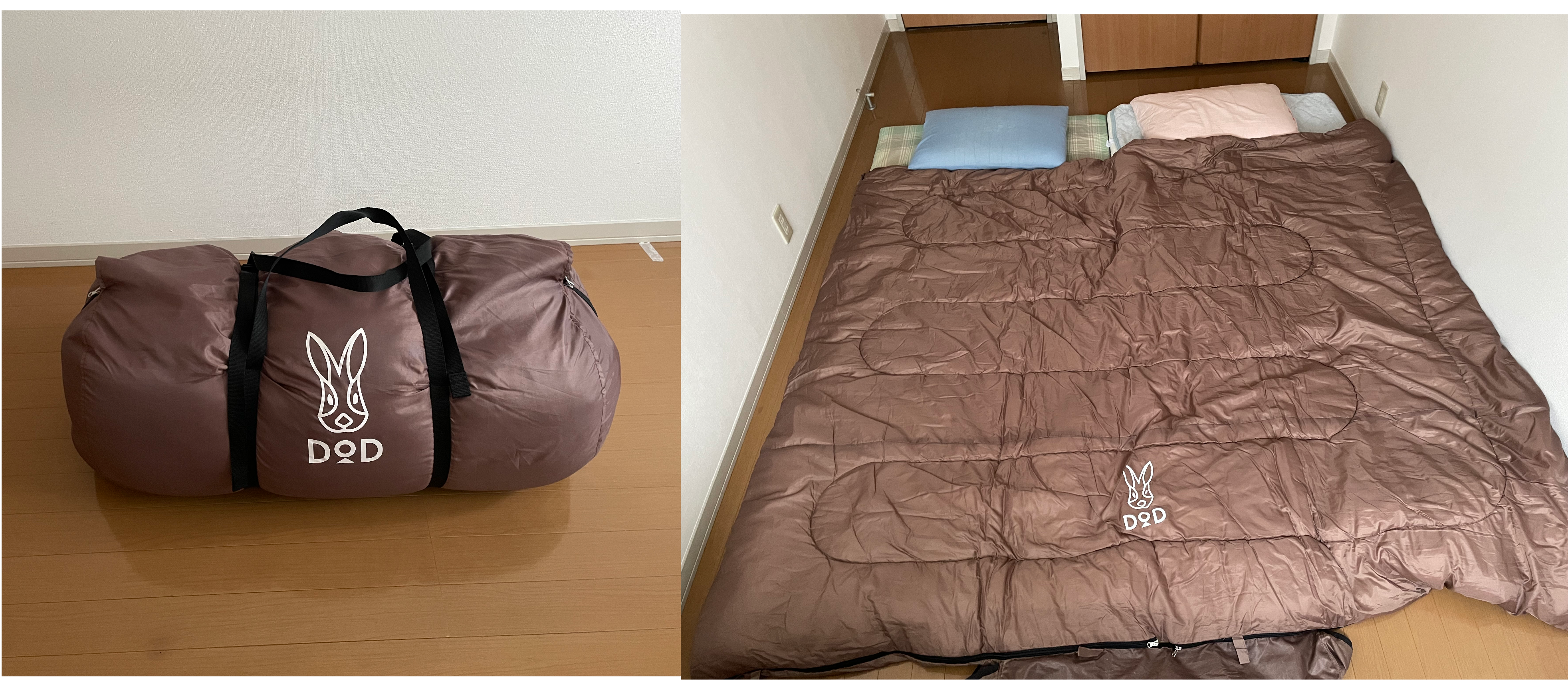 DOD我が家のシュラフの使用例