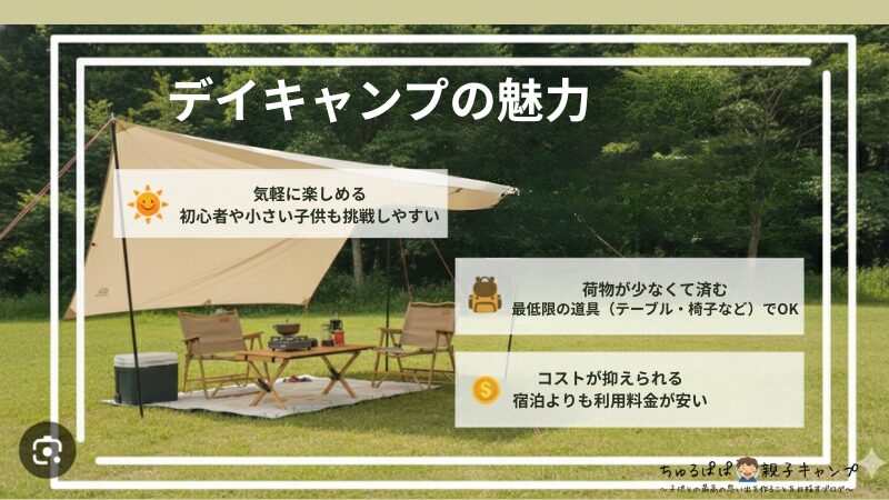 デイキャンプをおすすめするイメージ図