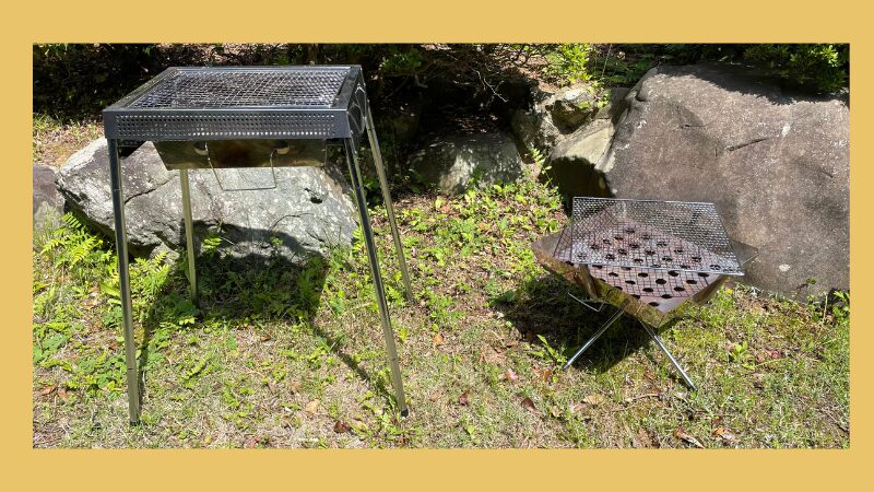 BBQコンロと焚き火台を比較した画像