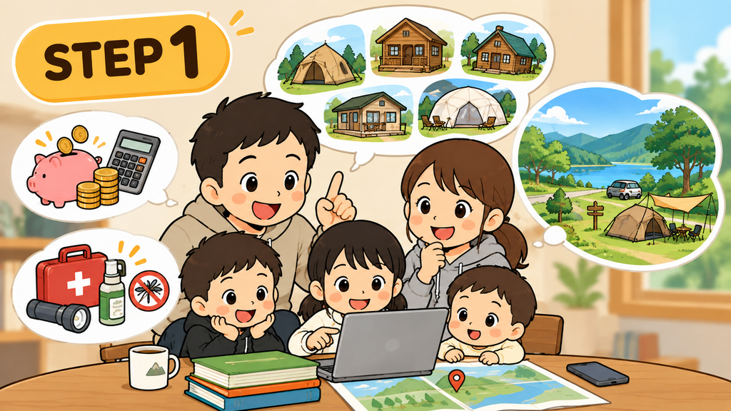 親子キャンプSTEP1|泊まり方・お金・安全対策を調べてキャンプ場を選ぶ
