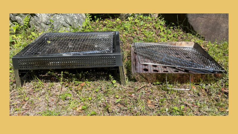 BBQコンロと焚き火台を収納して比較した画像