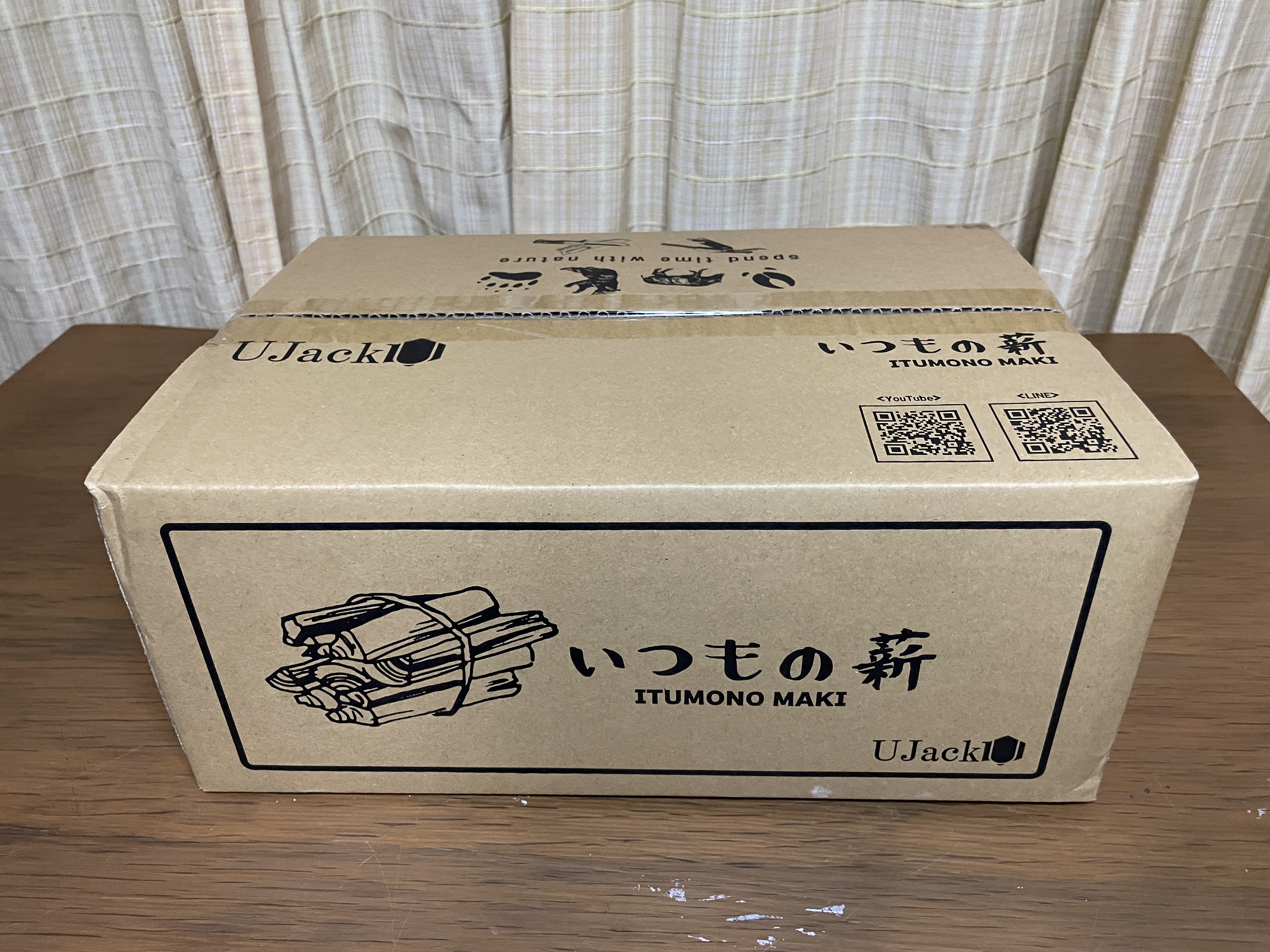 ファミリーキャンプ初心者向けのUJackいつもの薪パッケージ画像